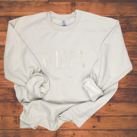 Wifey Embroidered Sweatshirt