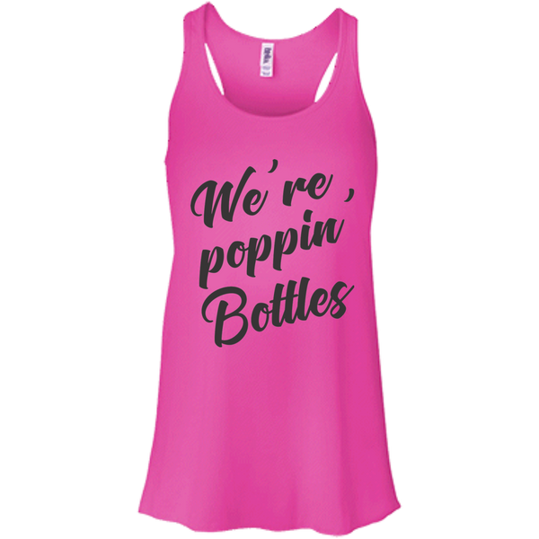 We're Poppin Bottles (Black) Flowy Racerback Tank