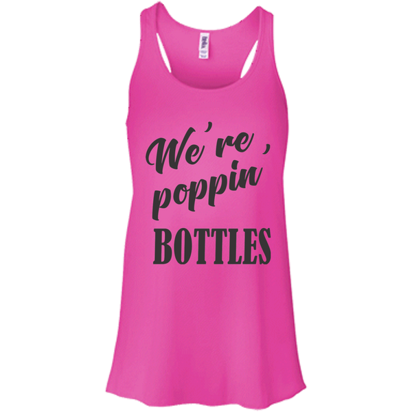 We're Poppin Bottles (Black) Flowy Racerback Tank