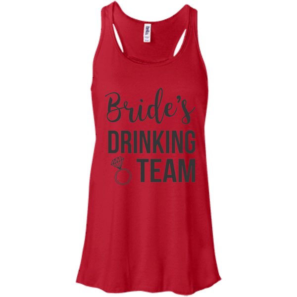 Bride's Drinking Team (Black) Flowy Racerback Tank