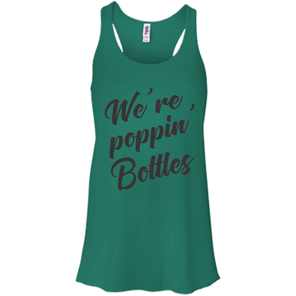 We're Poppin Bottles (Black) Flowy Racerback Tank