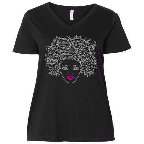 Natural Hair V-Neck T-Shirt