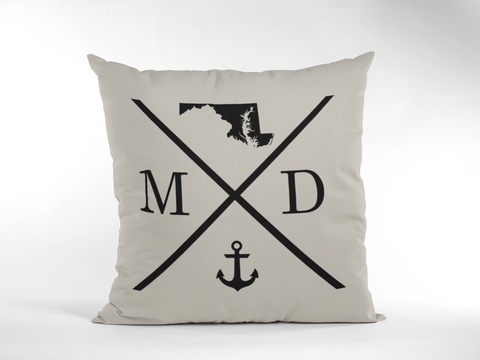 Maryland Home State Anchor Pillow